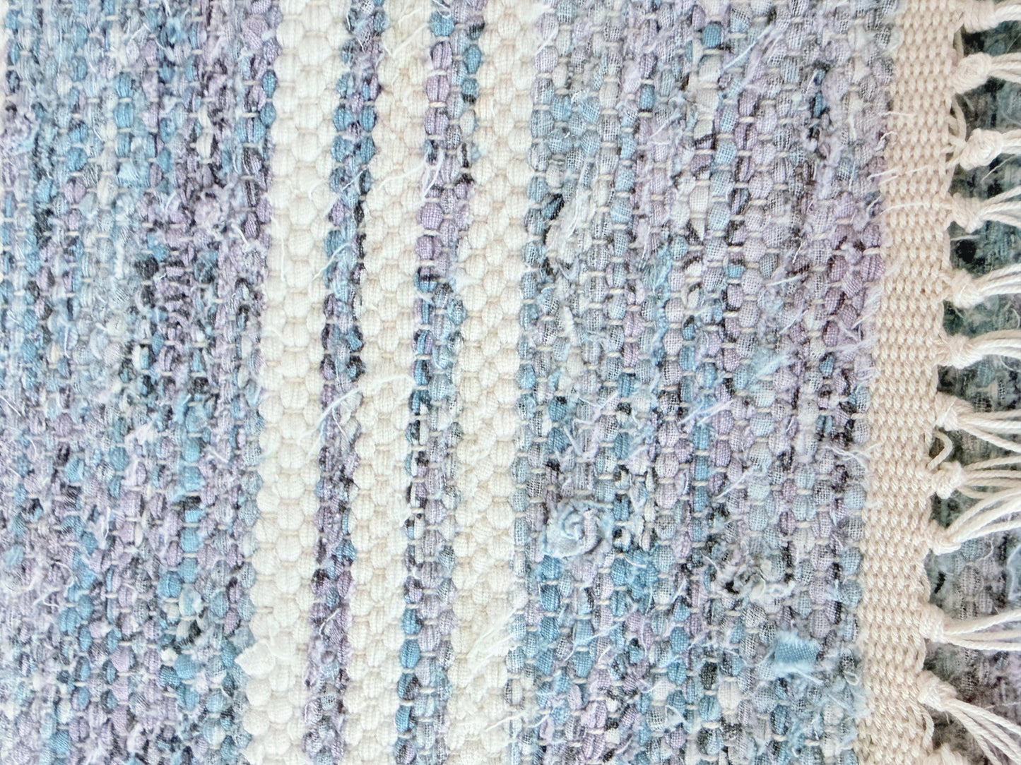 Nordic Handicraft Table Runner, Purple x Blue x White / 111cm