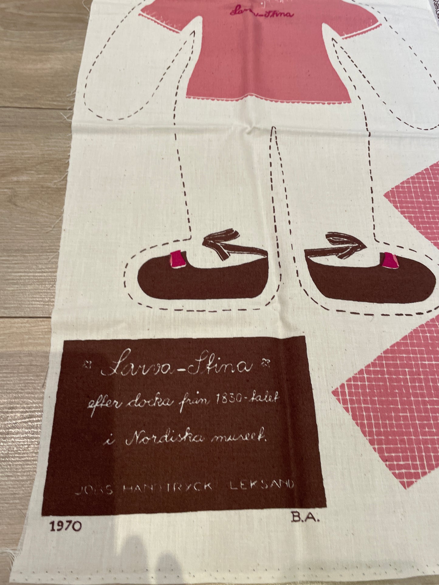 Gocken Jobs Handtryck AB/ジョブス ハンドルプリント/ヴィンテージ/Larva-Stina/ラーバ.ステイーナ/布製着せ替えお人形キット