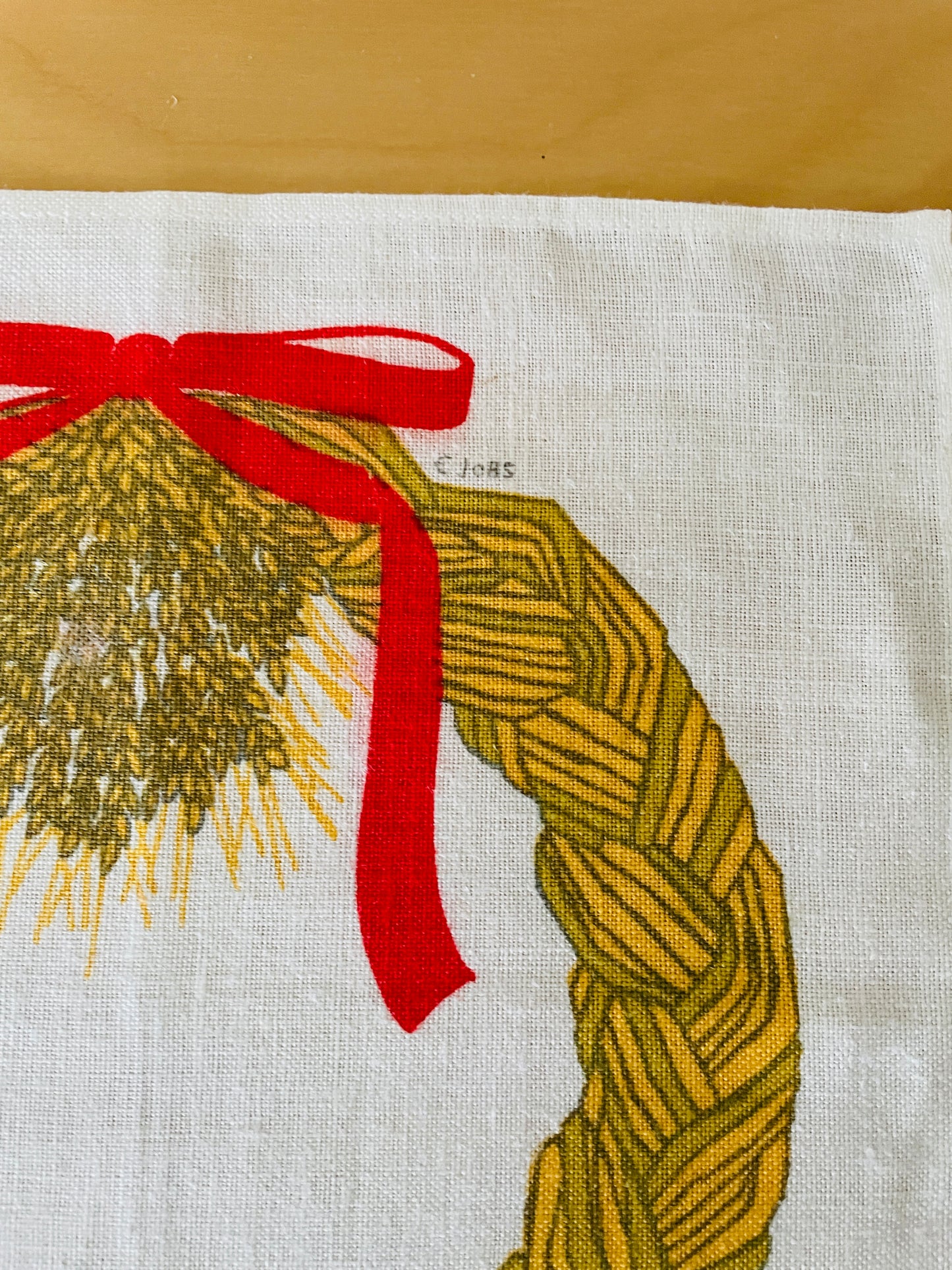 Jobs Handtryck/ジョブス/ハンドプリントクロス藁のクリスマスリース