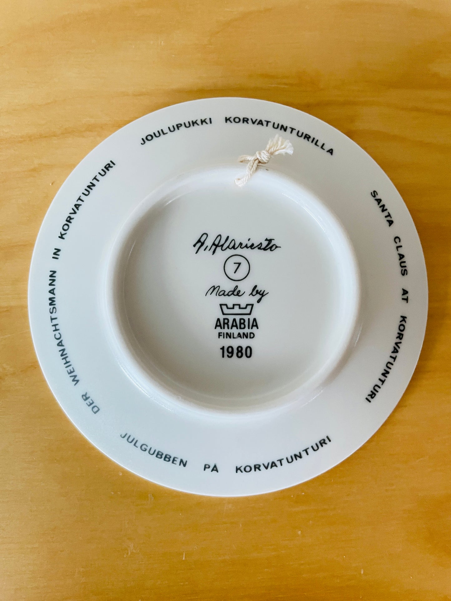 Arabia/アラビア/ミニクリスマスプレート/Santa Claus at Korvatunturi/ラップランドのサンタさん