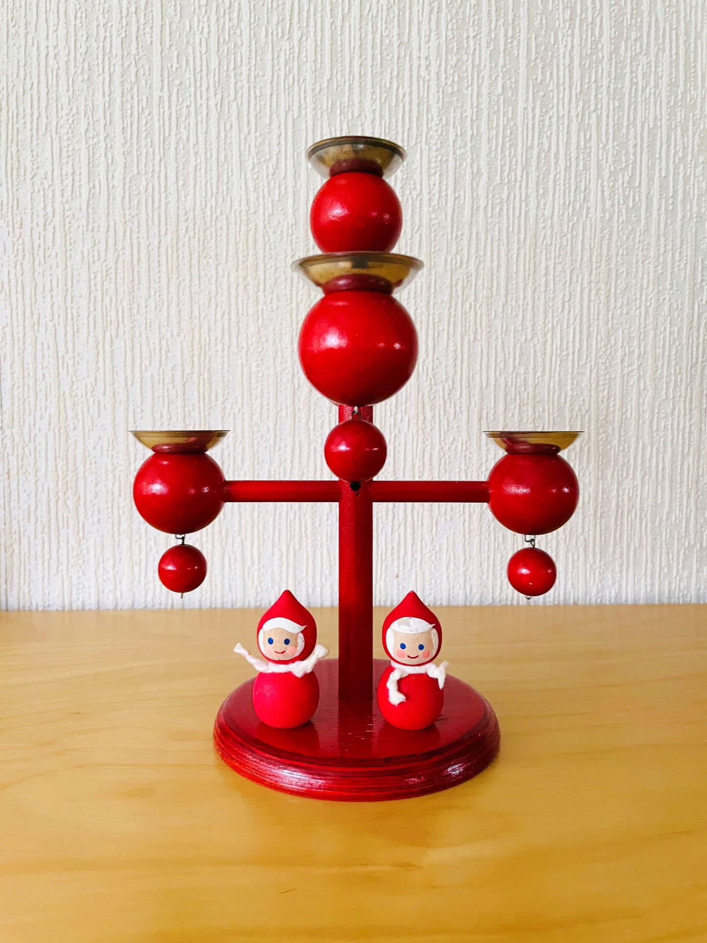 Aarikka/アーリッカKaija Aarikka/カイヤ.アーリッカ/キャンドルスタンド/レッド/キャンドル受け皿付き