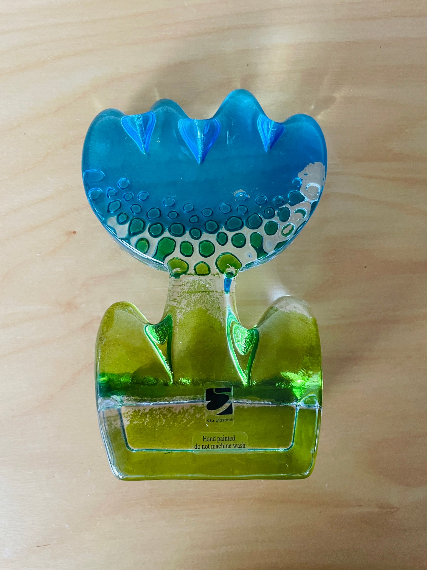 Sea Glas/シーアガラス工房/ガラスのオブジェ/チューリップ/ブルー