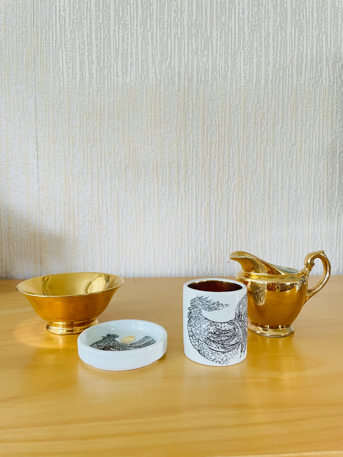 Arabia/Arabia/Gunvor Olin-Grönqvist/Gunvor Olin-Grönqvist/Rooster Egg Cup/Gold