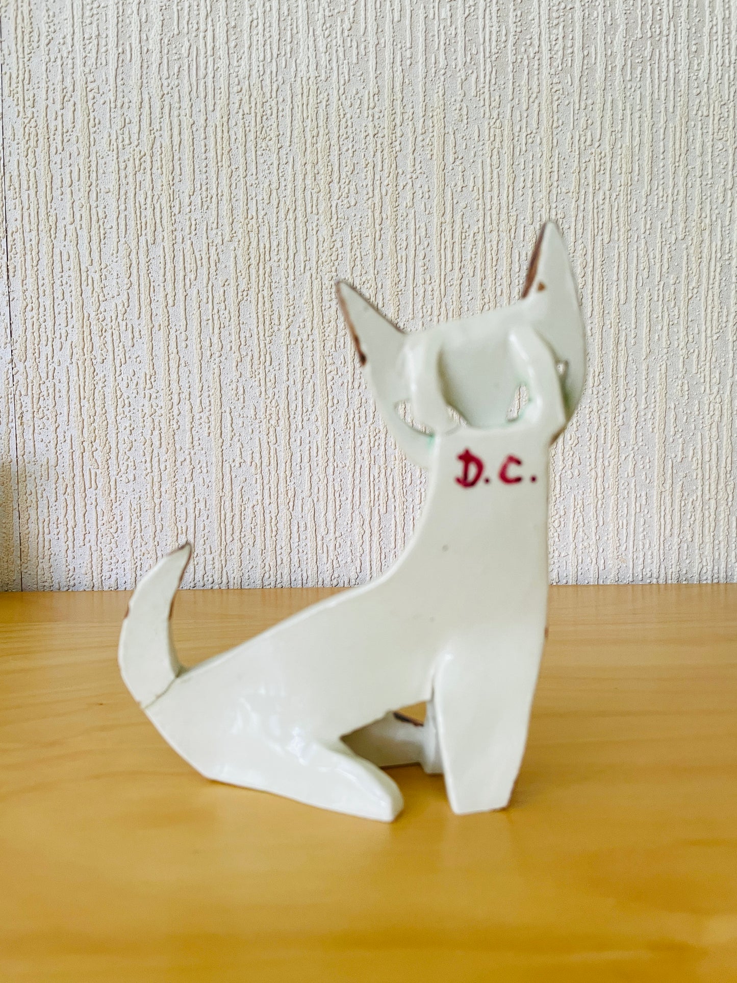 Uppsala Ekeby/ウプサラエケビー/Dorothy Clough/ドロシー.クロウ/ネコのオブジェ/お座りポーズ/親ネコ/訳あり