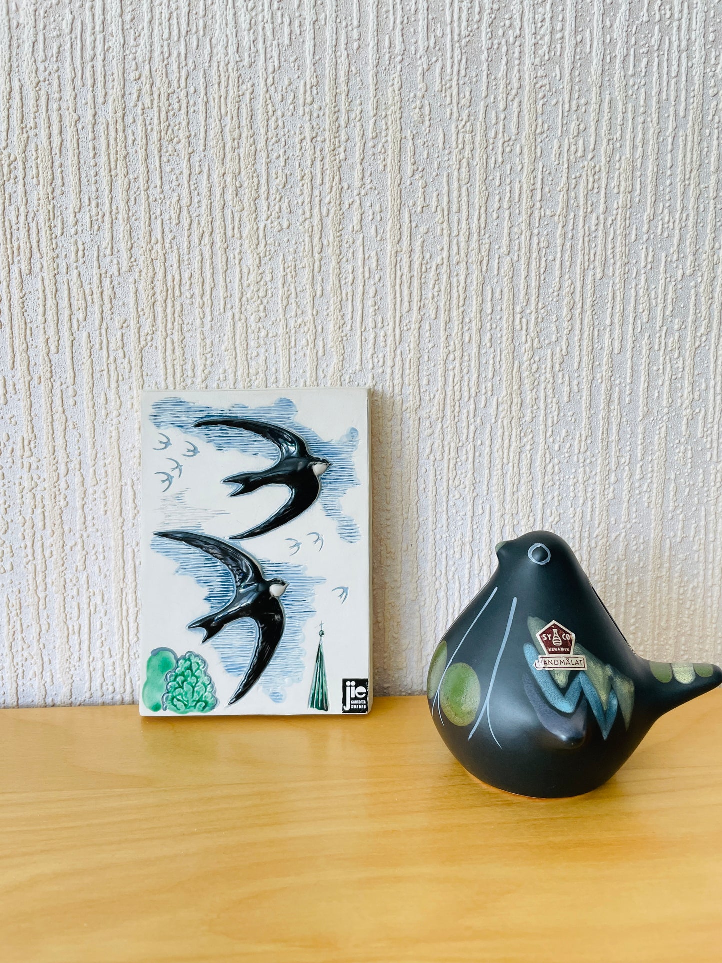 Syco Keramik/シーコ セラミック/ハンドペイント/鳥さんの貯金箱