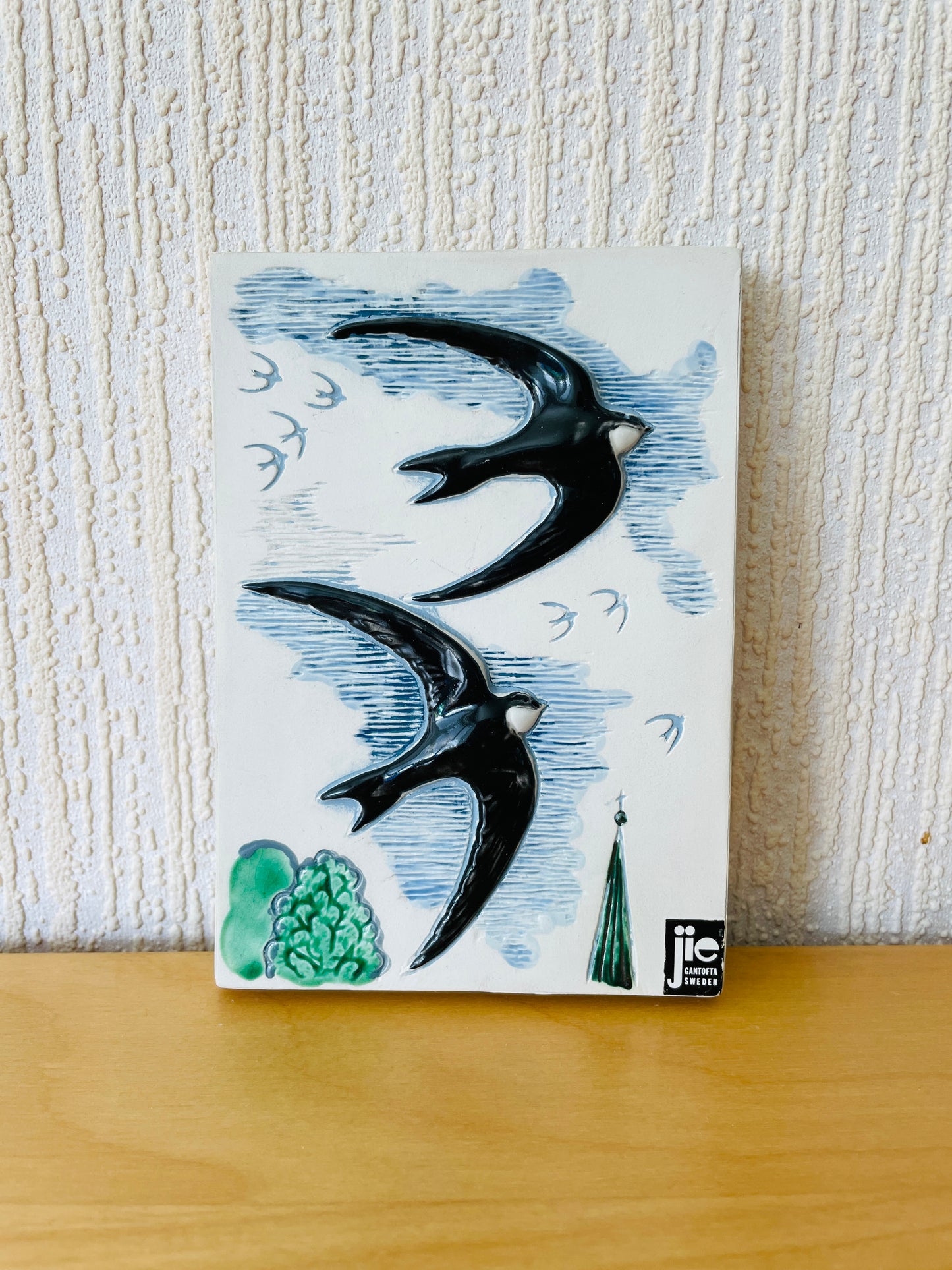 Jie Gantofta/ジィ ガントフタ/陶板/スウエーデンの野鳥シリーズ/ツバメ