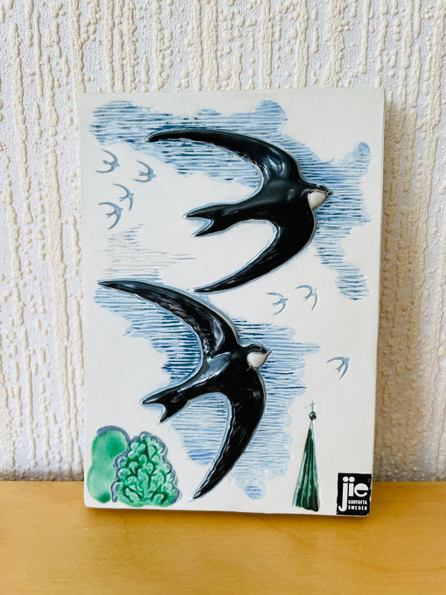 Jie Gantofta/ジィ ガントフタ/陶板/スウエーデンの野鳥シリーズ/ツバメ