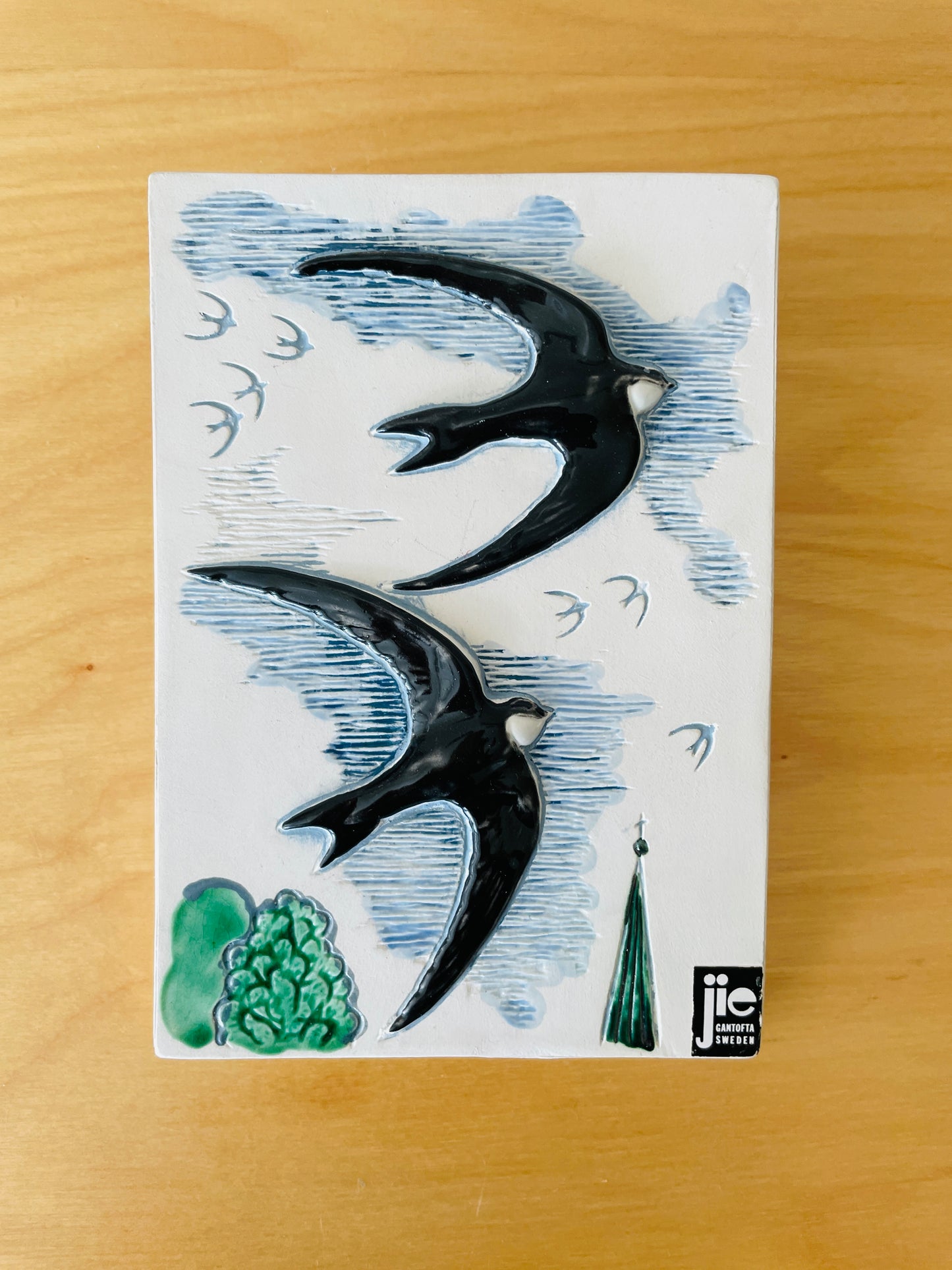 Jie Gantofta/ジィ ガントフタ/陶板/スウエーデンの野鳥シリーズ/ツバメ