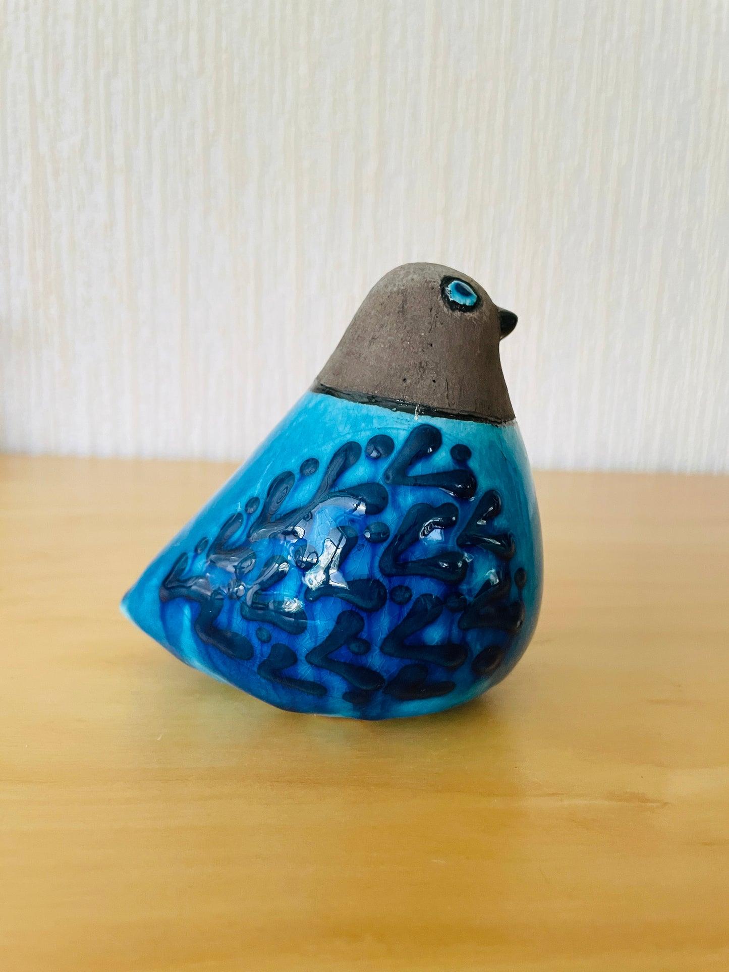 Rörstrand/ロールストランド/Inger Persson/インギャ.パーソン/アトリエメイド/ターコイズブルーの鳥さん