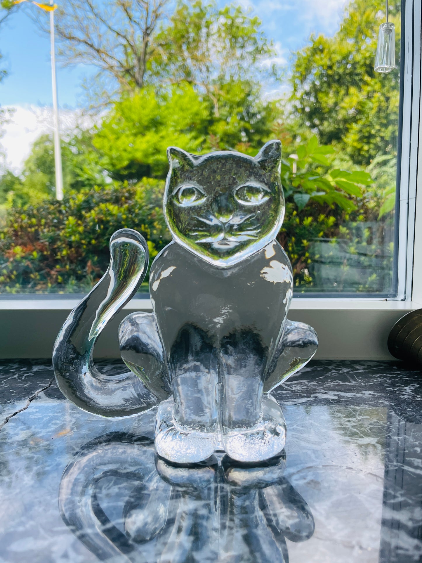 Boda/ボーダ/Bertil Vallien/バーテイルバリエン/クリスタルガラスのネコのオブジェ/大