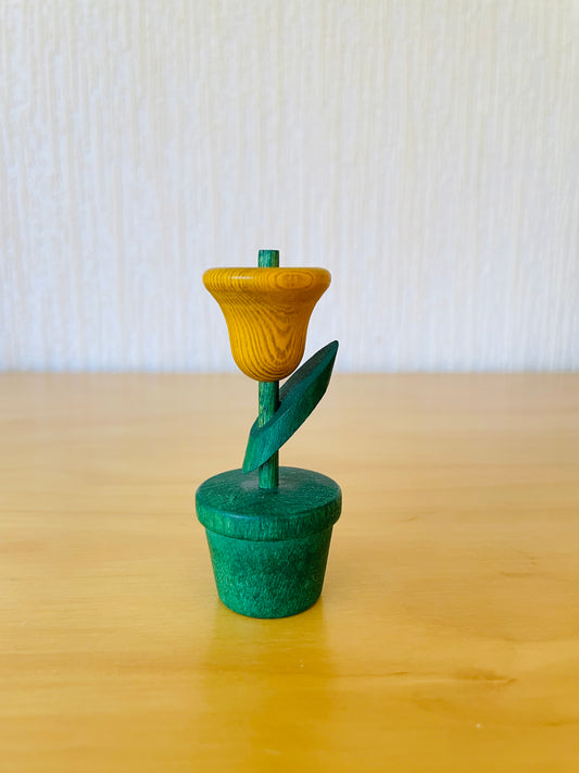 Aarikka/アーリッカ/チューリップのオブジェ/木製/イエロー