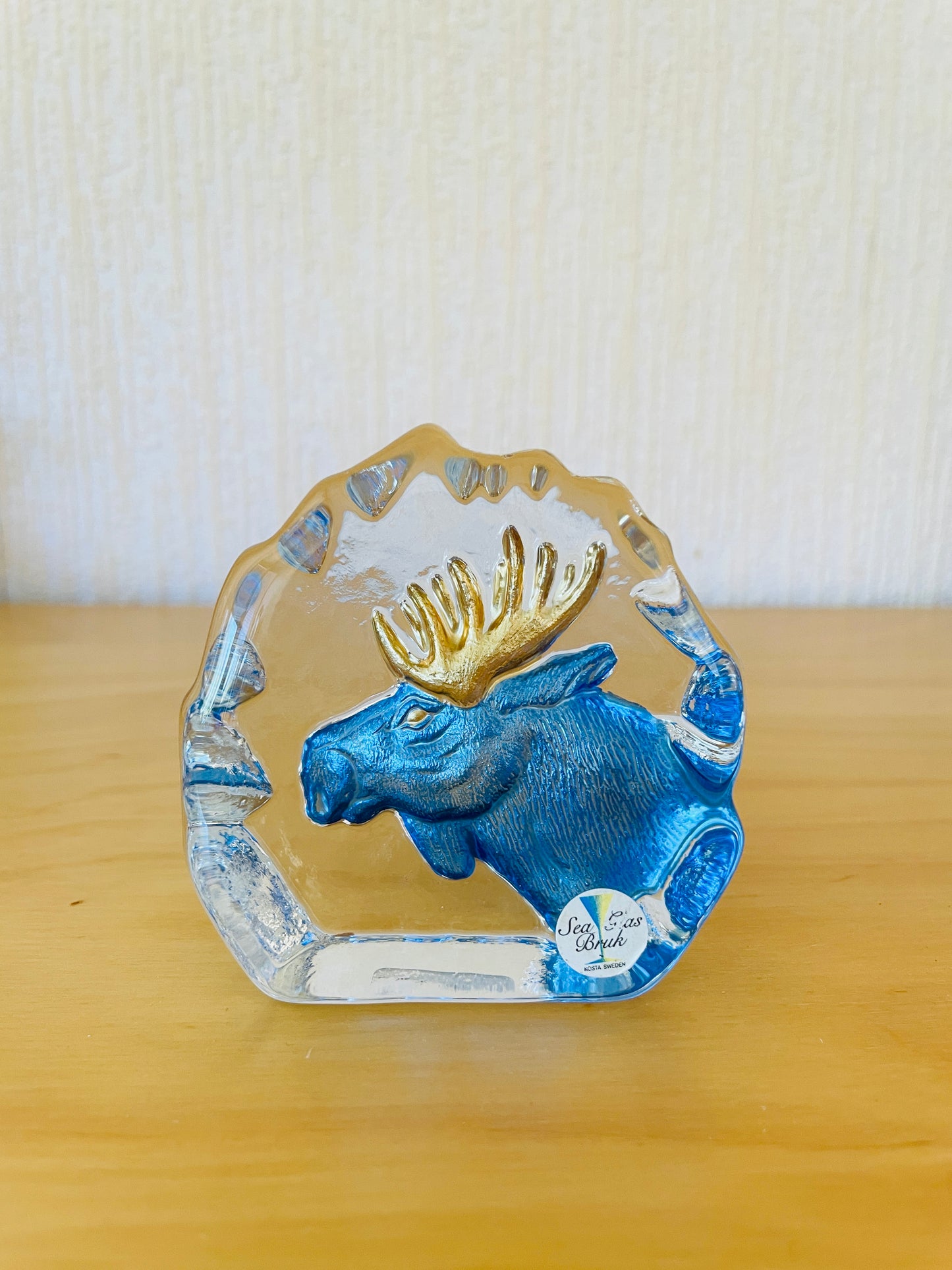 Sea Glas/シーアガラス工房/Bo.Swahn/ボー.スワン/クリスタルガラス/ヘラジカのオブジェ/新品未使用品