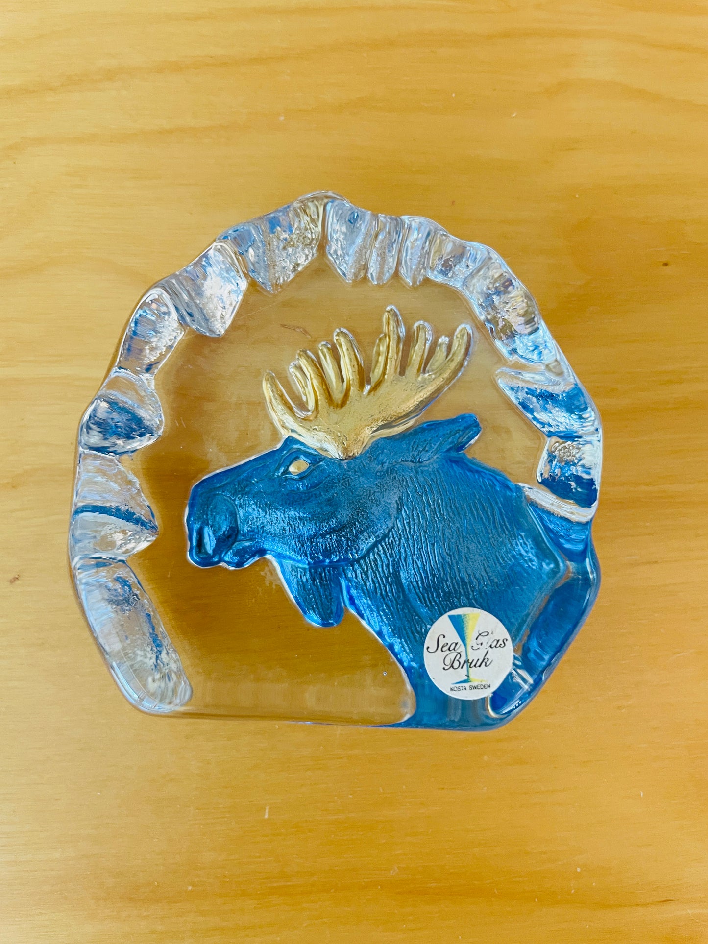 Sea Glas/シーアガラス工房/Bo.Swahn/ボー.スワン/クリスタルガラス/ヘラジカのオブジェ/新品未使用品