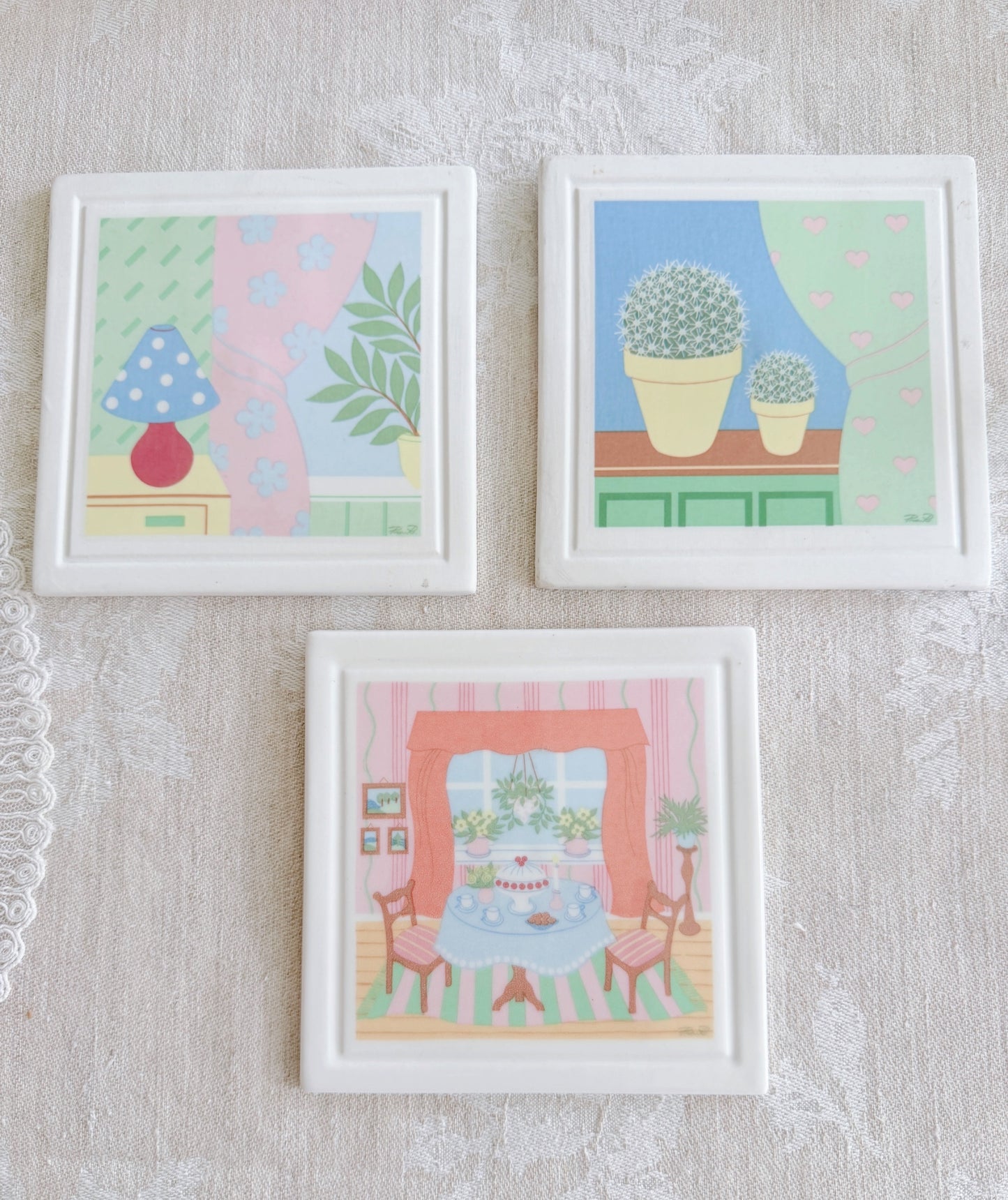 Gustavsberg/グスタフスベリ/Pia Röndahl/ピア ルンダール/陶板/Villa Rosa/ピンクのお家