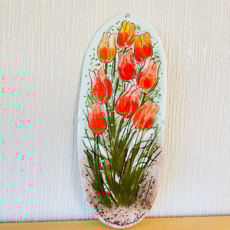 Arabia/アラビア/Helja Liukko-Sundström/ヘルヤリウッコ-スンストローム/陶板/チューリップ/フック付き/32cm