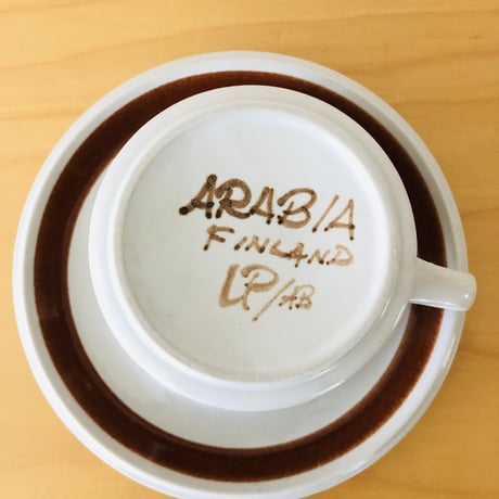 Arabia/アラビア/Rosmarin/ロースマリン/ティーカップ&ソーサー, プレート/3点セット/トリオ/TCS-02