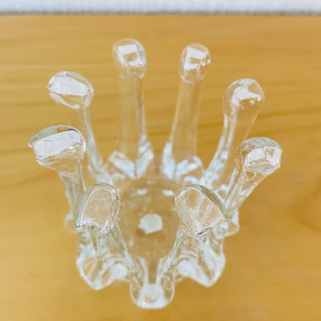 北欧ヴィンテージガラス/Gränna Glasbruk/グレンナ ガラス工房/クリスタルガラスのキャンドルホルダー