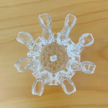 北欧ヴィンテージガラス/Gränna Glasbruk/グレンナ ガラス工房/クリスタルガラスのキャンドルホルダー
