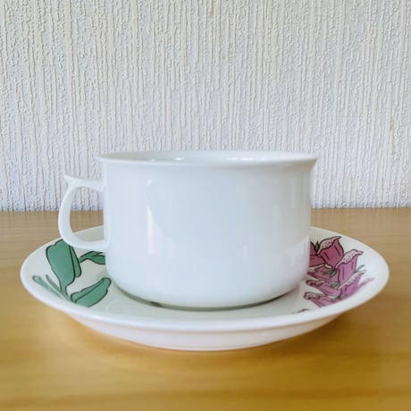 Gustavsberg/グスタフスベリ/Apoteket/アポテーケット/ノベルティ/ティー、スープカップ&ソーサー/ディジタリスのお花