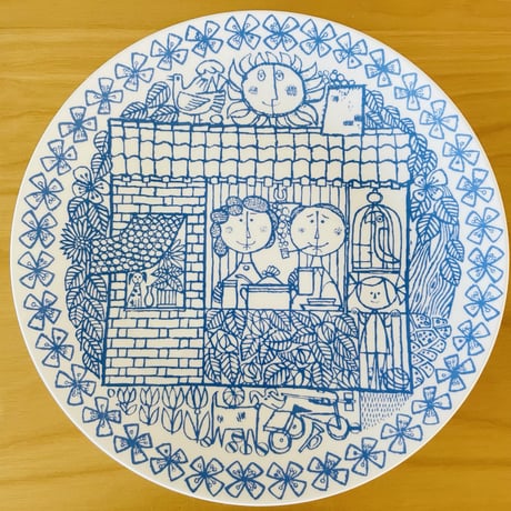 Gustavsberg/グスタフスベリ/Stig Lindberg/スティグ .リンドベリ/Boro/ボロ/プレート/25cm/新品、未使用品