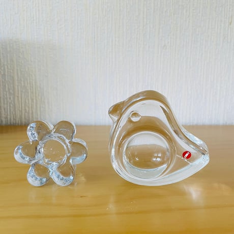 iittala/イッタラ/ガラスのエッグスタンド&お花のキャンドルスタンド/2個セット