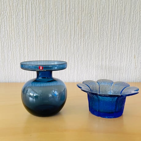 iittala/イッタラ/キャンドルスタンド/フラワーベース/Erkki Vesanto/エルッキ. ベサント/ブルー