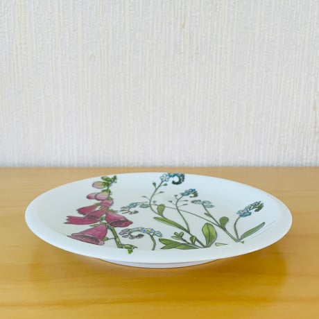 IKEA/イケア/ヴィンテージ/Midsommar/ミッドサマー/デザートプレート/19,5cm/ワスレナグサ、ジキタリスのお花