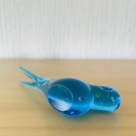 ヴィンテージガラスのツバメ/ハンドメイド/スカイブルー
