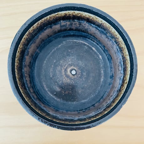 Rörstrand/ロールストランド/Ateljé/アトリエメイド/Sylvia Leuchovius/シルビア.レウショヴィウス/花器/青に白のドット/ラウンド型