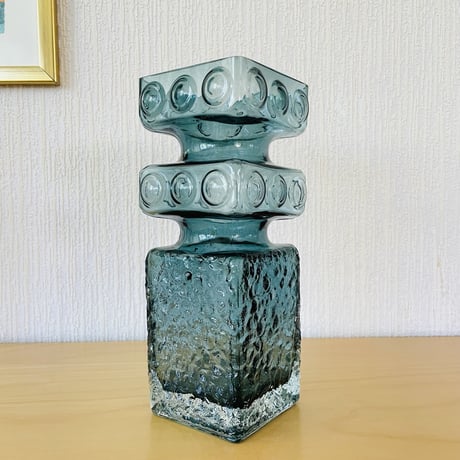Riihimäen-Lasi/リイヒマエン-ラシ/Tamara Aladin/タマーラ.アラディン/Kehrä/ケフラ/フラワーベース/ブルーグリーン/25cm