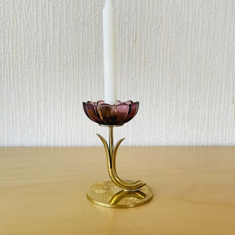 Ystad Metall/イースタッドメタル/Gunnar Ander/グンナ.アンダー/1りんのお花のキャンドルスタンド/パープル