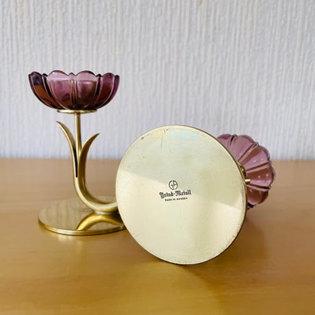 Ystad Metall/イースタッドメタル/Gunnar Ander/グンナ.アンダー/1りんのお花のキャンドルスタンド/パープル