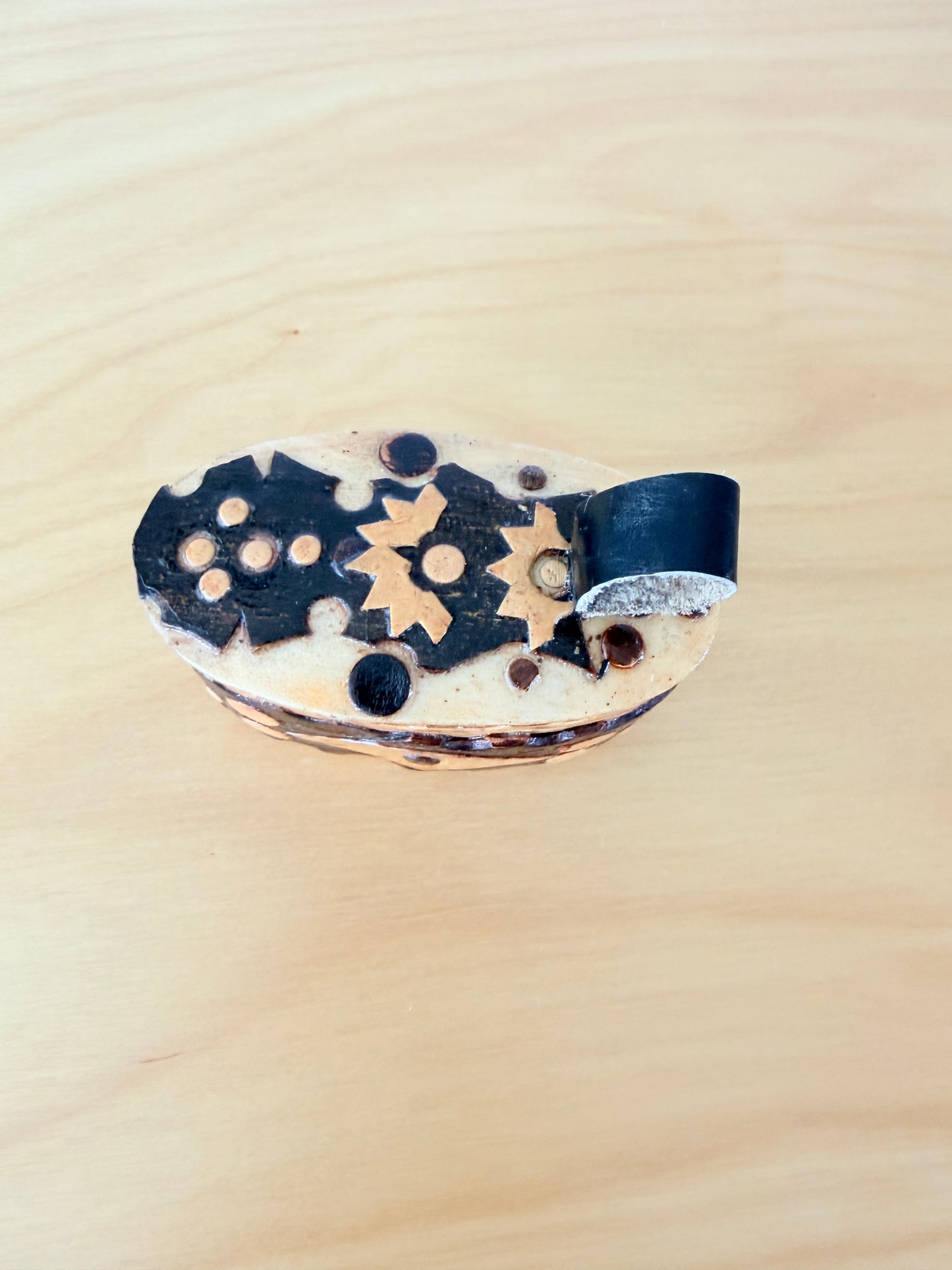 Traditional Nordic Craft / Näver / Birch Bark / Lidded Pill Box / Small Storage Box