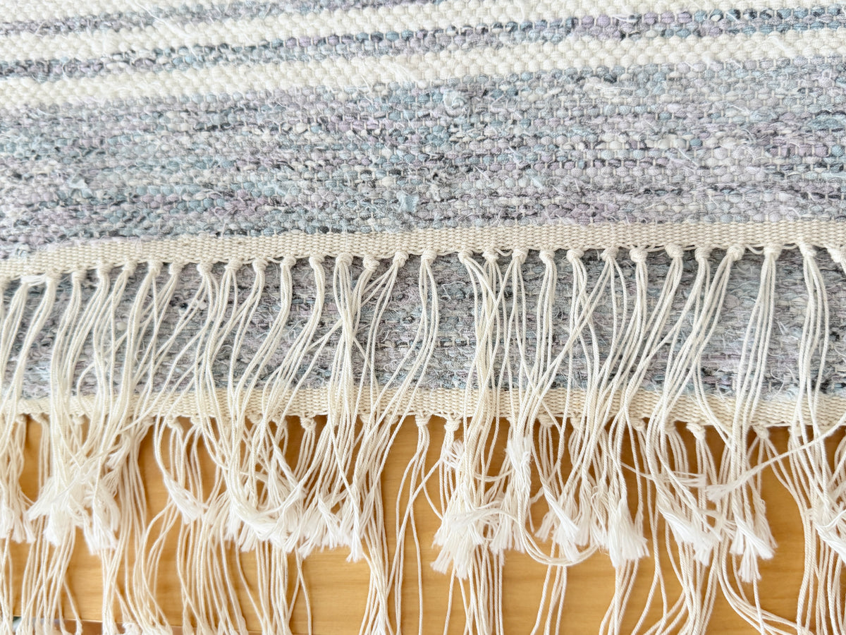 Nordic Handicraft Table Runner, Purple x Blue x White / 111cm
