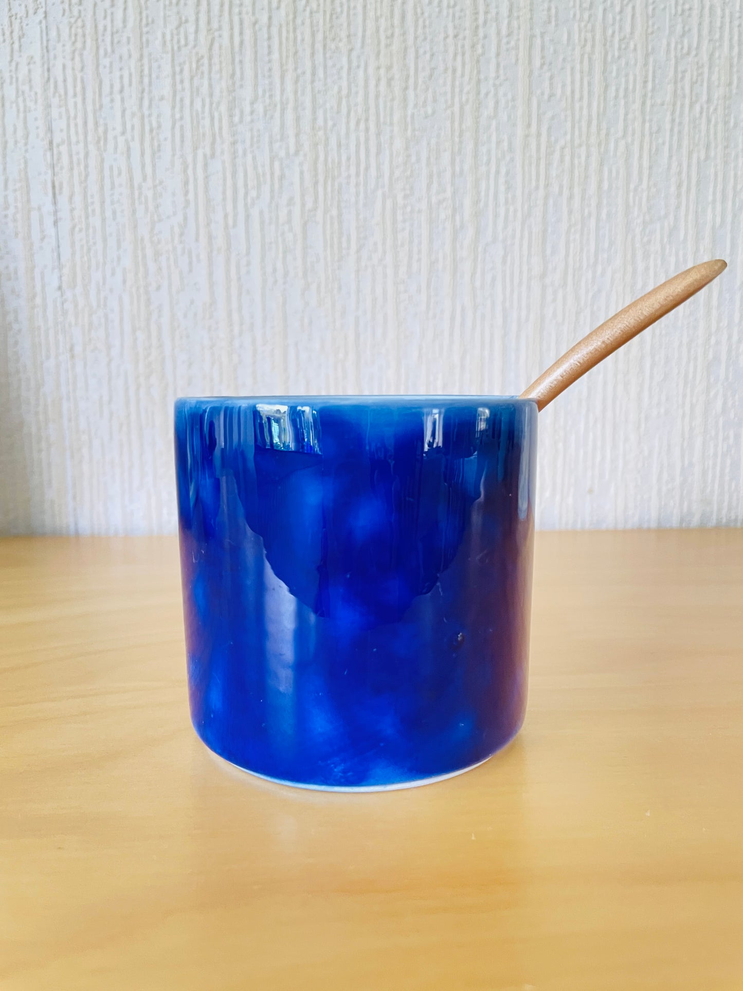 Gustavsberg/グスタフスベリ/Stig Lindberg/ステイグ.リンドベリ/Blå Husar/ブルーフサール/シュガーポットフタなし