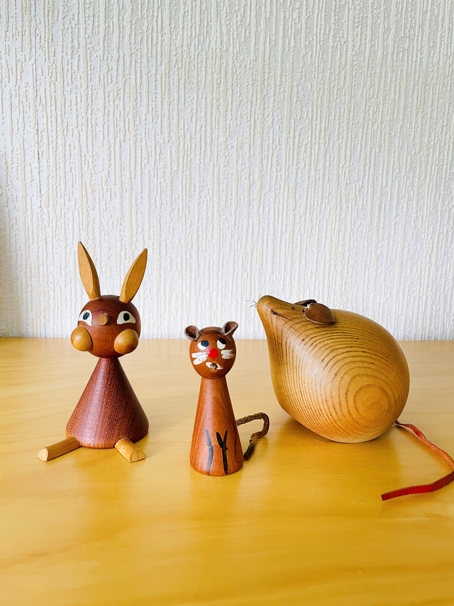 北欧ヴィンテージ/チークのウサギさん