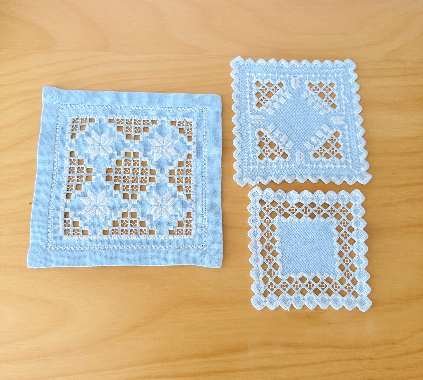 北欧手芸/ハタンガー刺繍/クロス、ドイリー/3枚セット