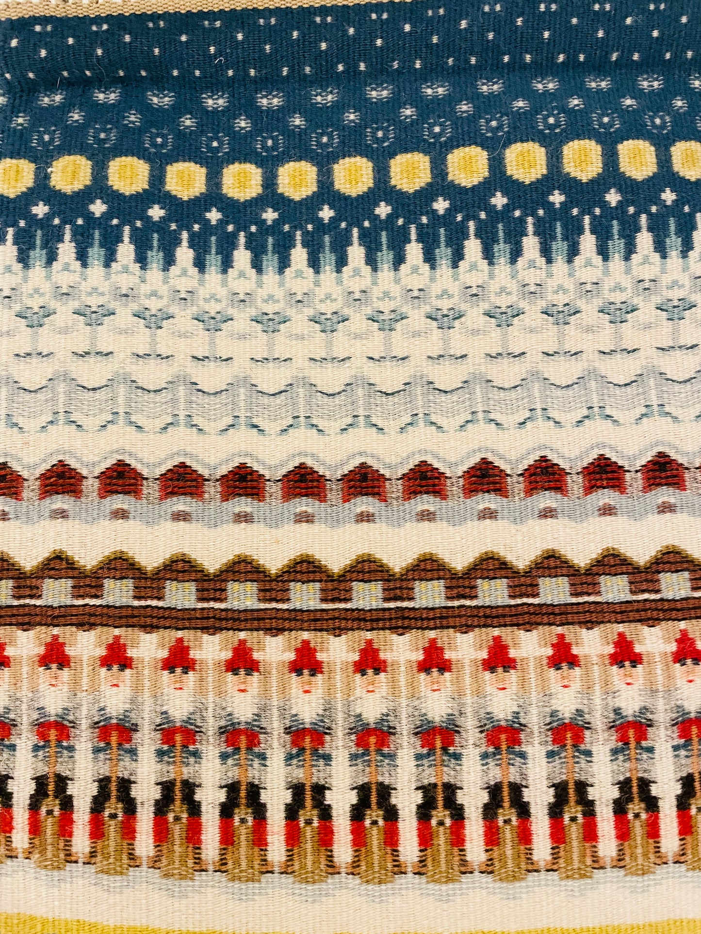 北欧伝統手工芸/Bunden Rosengang/ブンデン.ローゼンガング織/タペストリー/北欧のクリスマス/大作