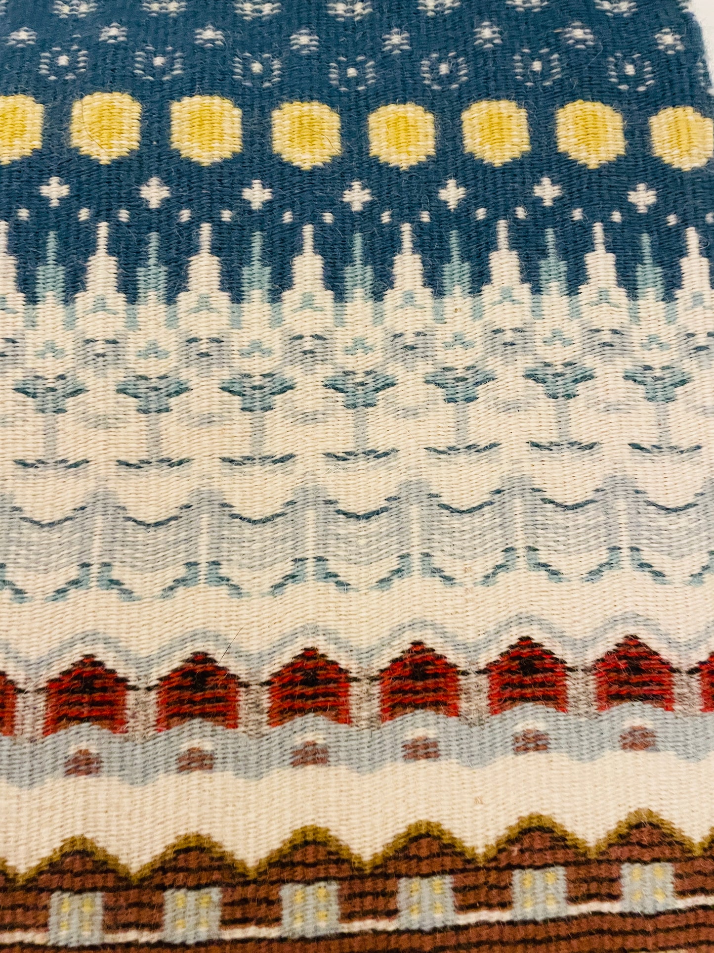 北欧伝統手工芸/Bunden Rosengang/ブンデン.ローゼンガング織/タペストリー/北欧のクリスマス/大作