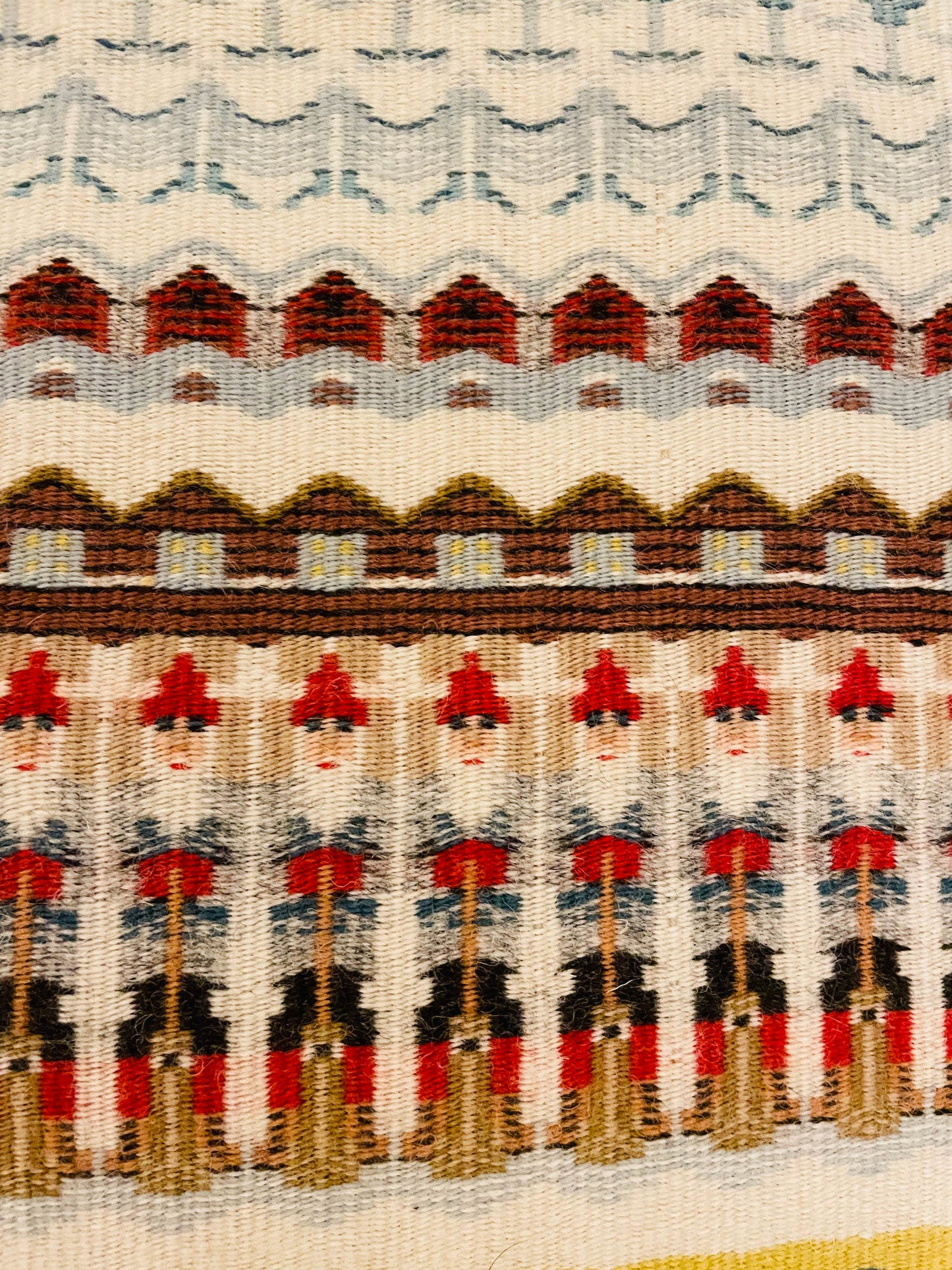 北欧伝統手工芸/Bunden Rosengang/ブンデン.ローゼンガング織/タペストリー/北欧のクリスマス/大作