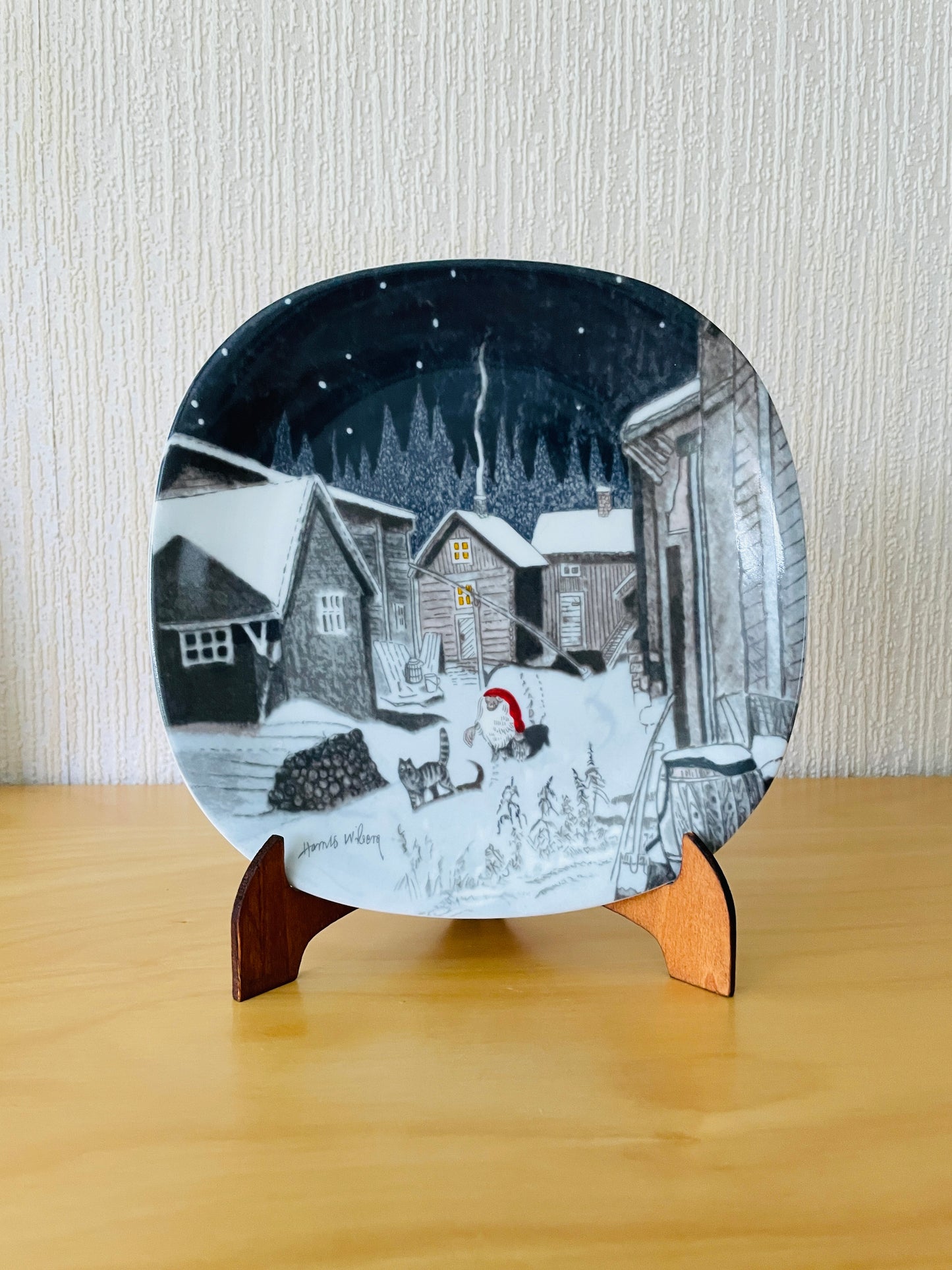 Guld Kroken/ゴールドクローケン/Jul Tallrik/クリスマスプレート/Harald Wiberg/ハーラルド.ヴィーベリ/Julenatt/クリウマスの夜