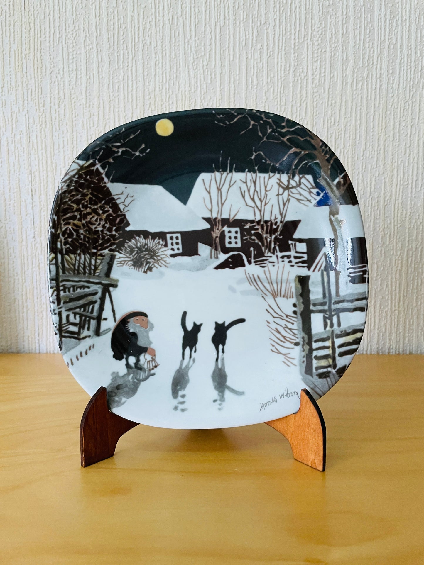 Guld Kroken/ゴールドクローケンJul Tallrik/クリスマスプレート/Harald Wiberg/ハーラルド.ヴィーベリ/Tomten &Katterna/トムテとねこ