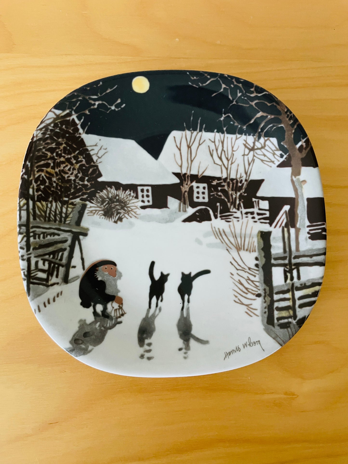 Guld Kroken/ゴールドクローケンJul Tallrik/クリスマスプレート/Harald Wiberg/ハーラルド.ヴィーベリ/Tomten &Katterna/トムテとねこ