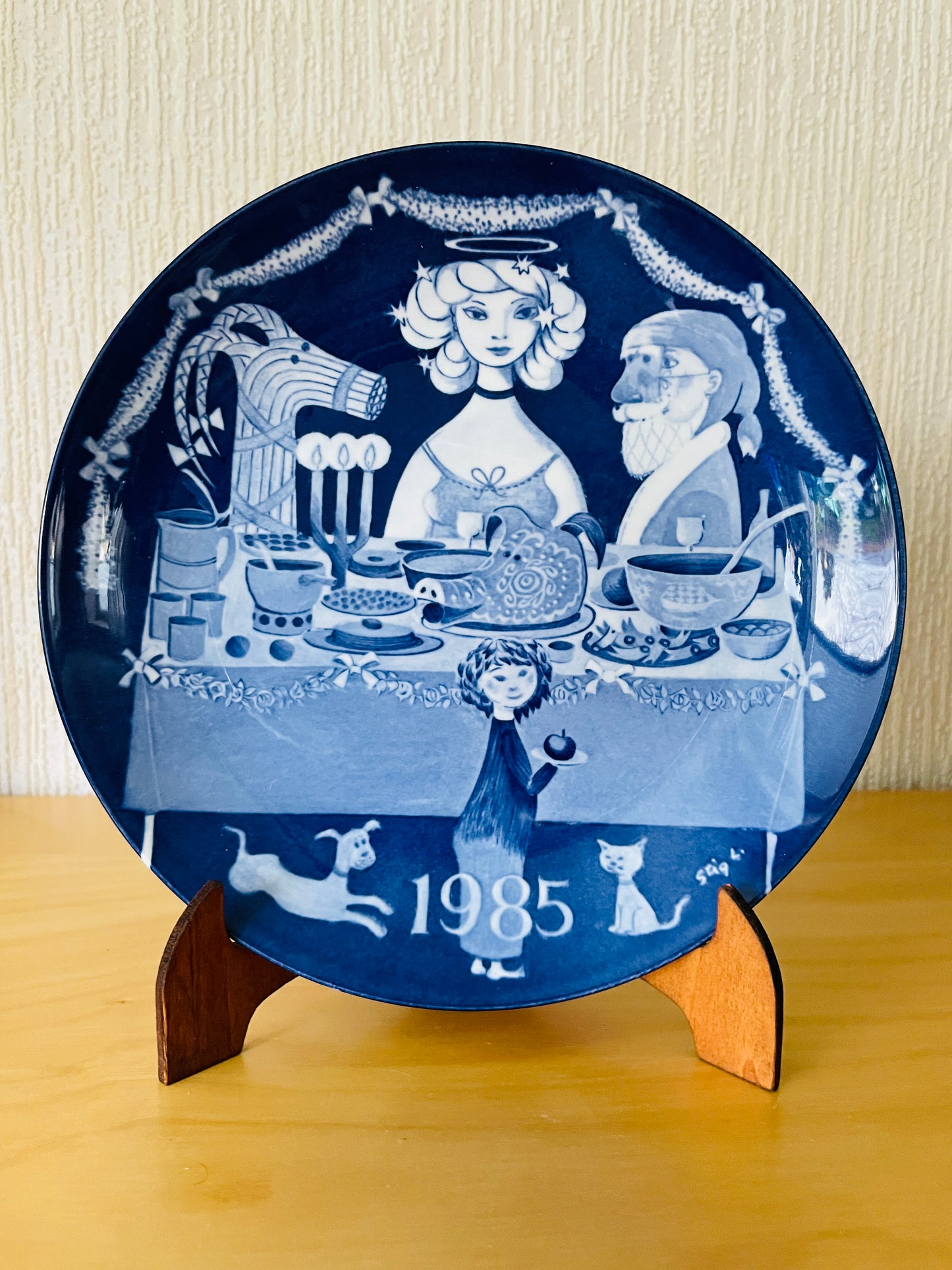 Gustavsberg/グスタフスベリ/Stig Lindberg/ステイグ.リンドベリ/Jul Tallrik/クリスマスプレート/1985年