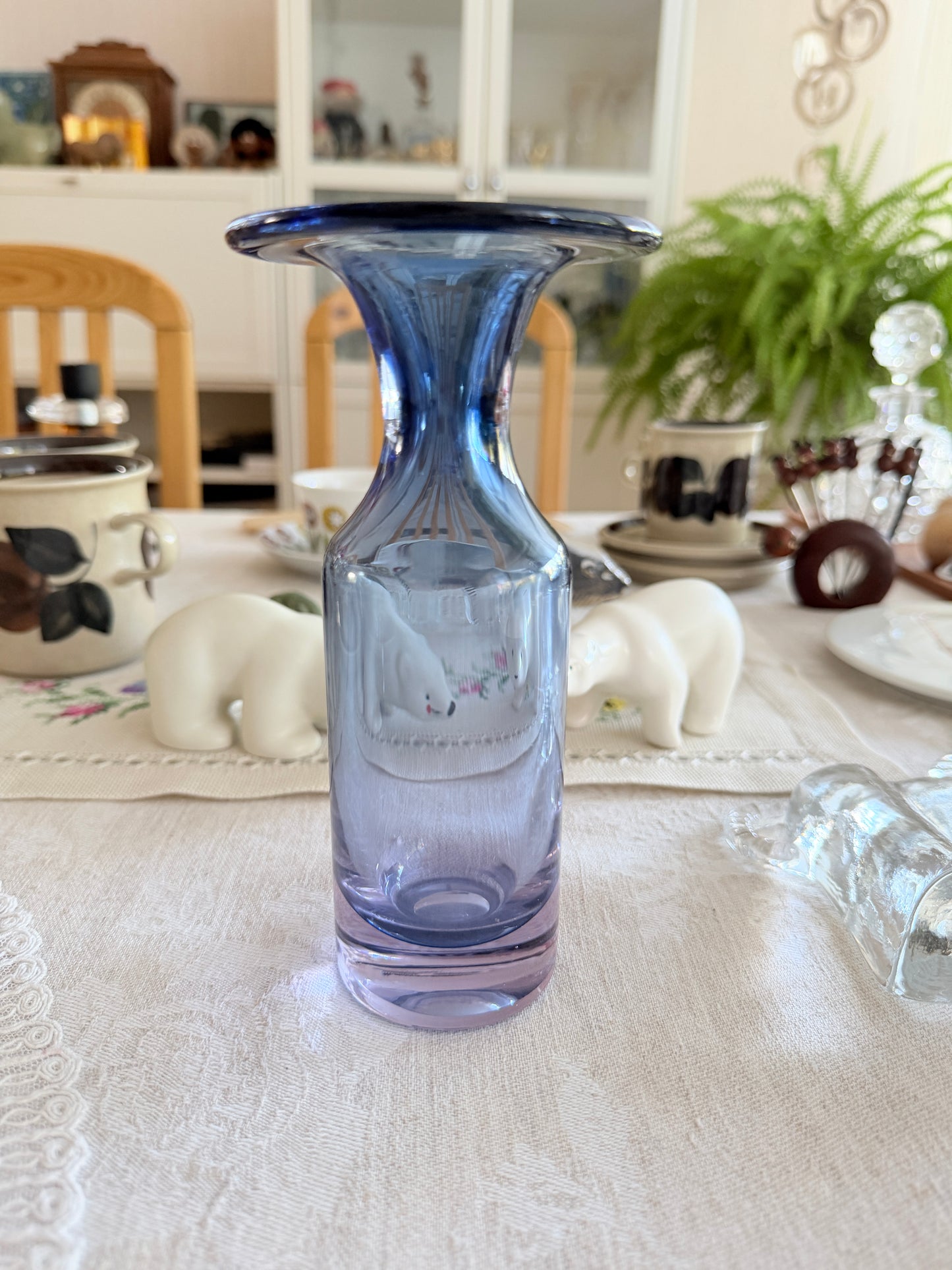 iittala/イッタラ/Tapio Wirkkala/タピオ.ヴィルカーラ/ベース型アートピース/3539/アメジストxブルー