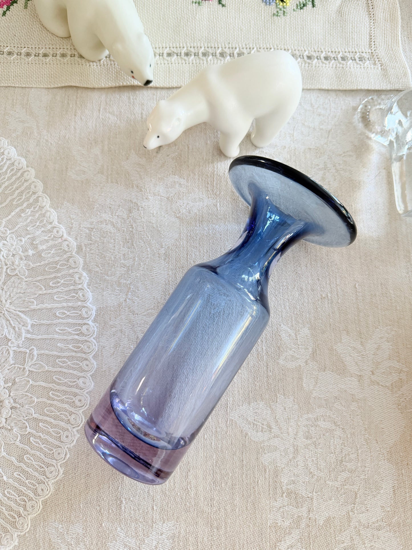 iittala/イッタラ/Tapio Wirkkala/タピオ.ヴィルカーラ/ベース型アートピース/3539/アメジストxブルー