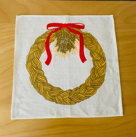 Jobs Handtryck/ジョブス/ハンドプリントクロス藁のクリスマスリース