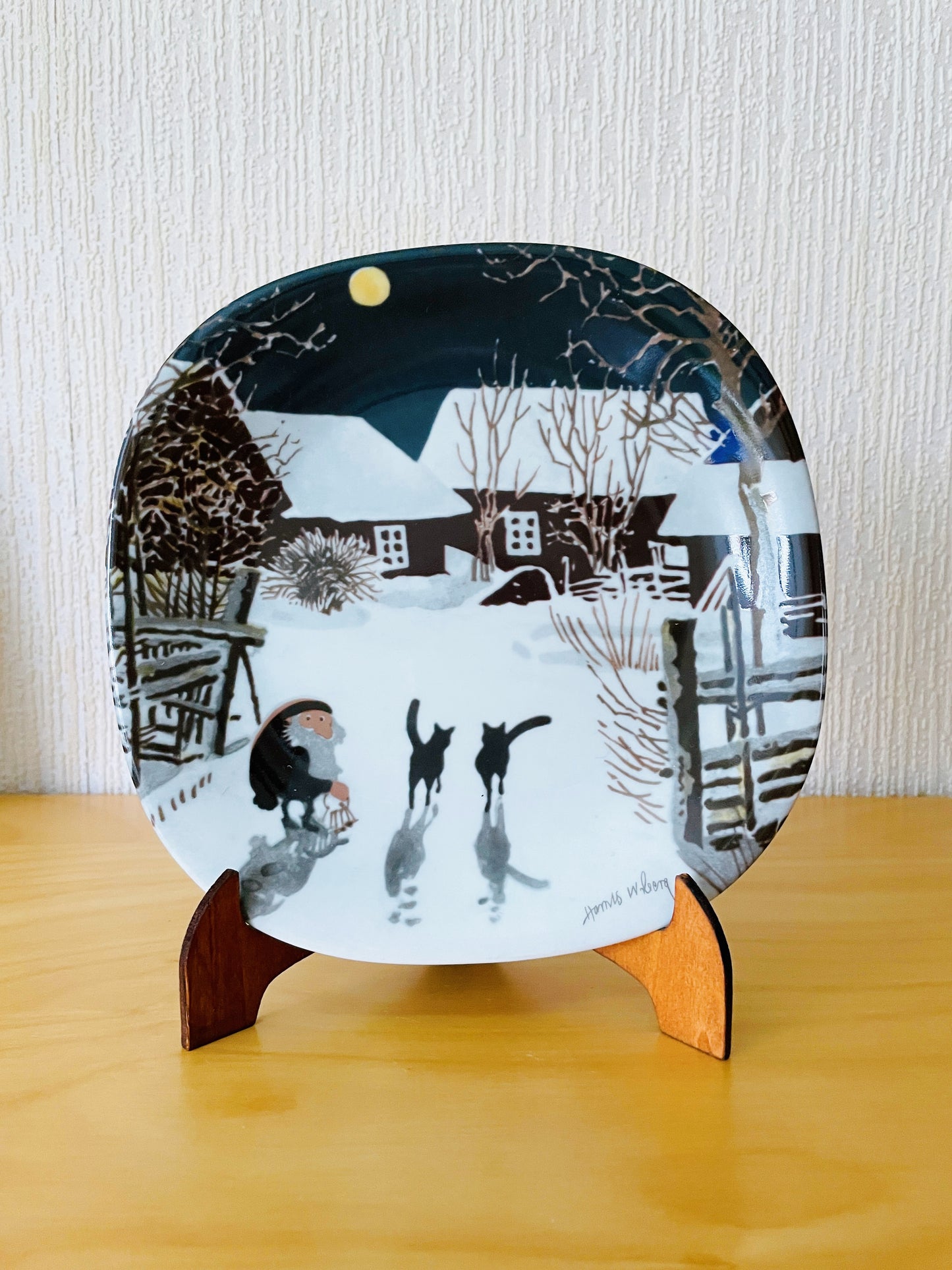 Guld Kroken/ゴールドクローケンJul Tallrik/クリスマスプレート/Harald Wiberg/ハーラルド.ヴィーベリ/Tomten &Katterna/トムテとねこ