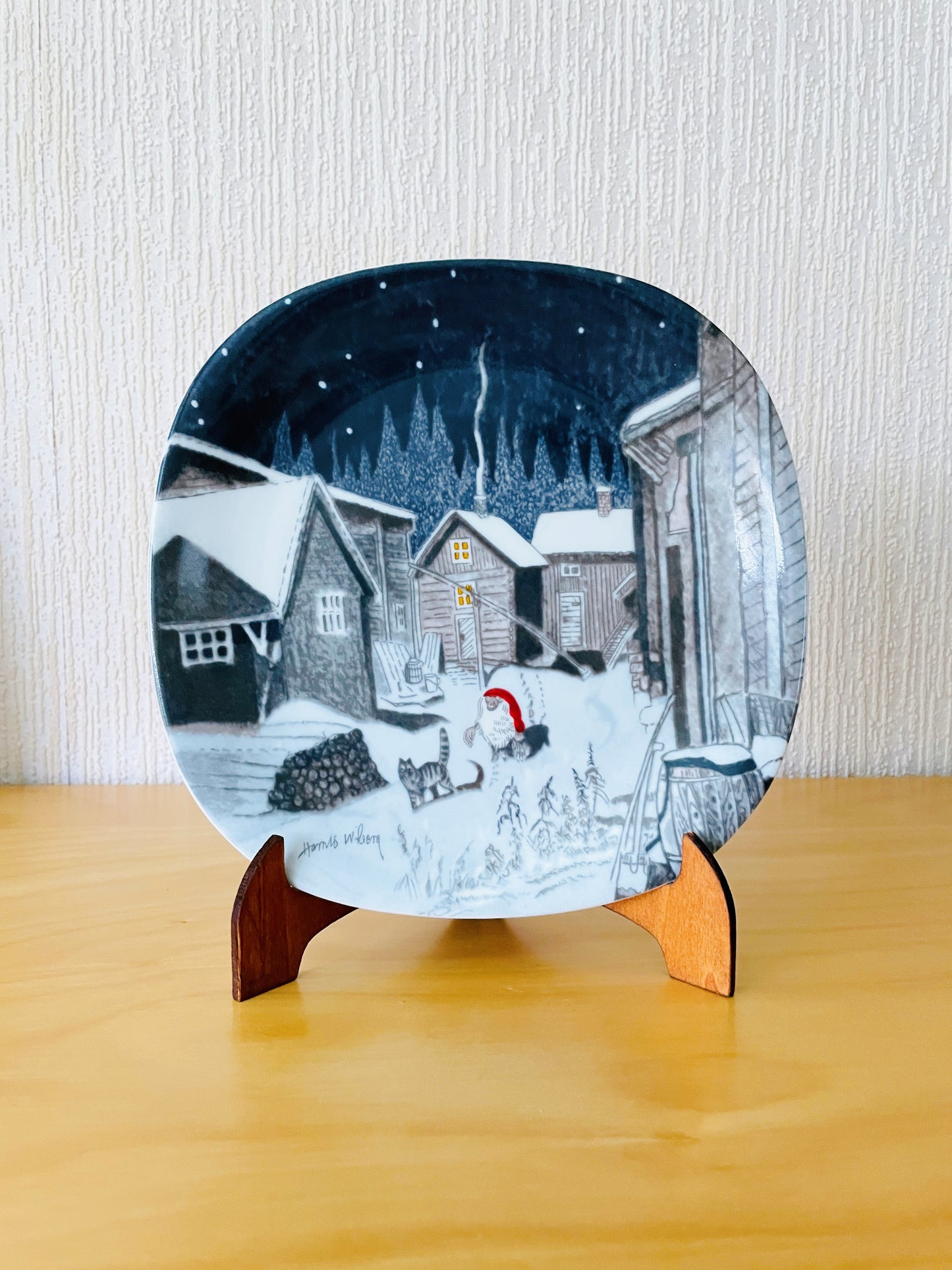 Guld Kroken/ゴールドクローケン/Jul Tallrik/クリスマスプレート/Harald Wiberg/ハーラルド.ヴィーベリ/Julenatt/クリウマスの夜