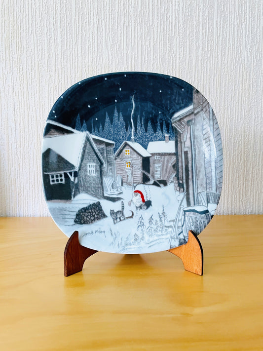 Guld Kroken/ゴールドクローケン/Jul Tallrik/クリスマスプレート/Harald Wiberg/ハーラルド.ヴィーベリ/Julenatt/クリウマスの夜